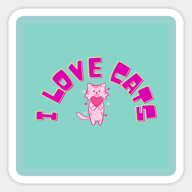 I Love Cats Sticker by livmilano